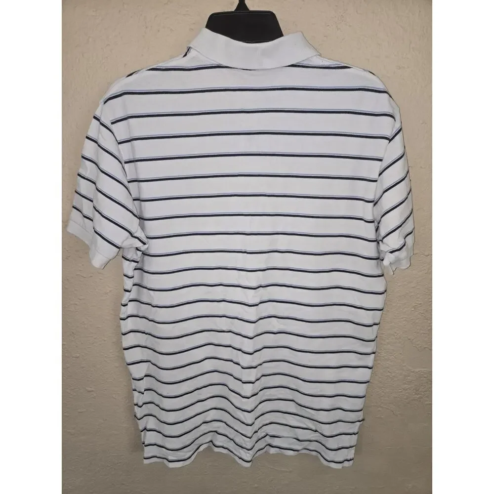 Polo Ralph Lauren Men’s Polo Shirt, WHITE BLUE STRIPE, Size Large - Picture 2 of 5